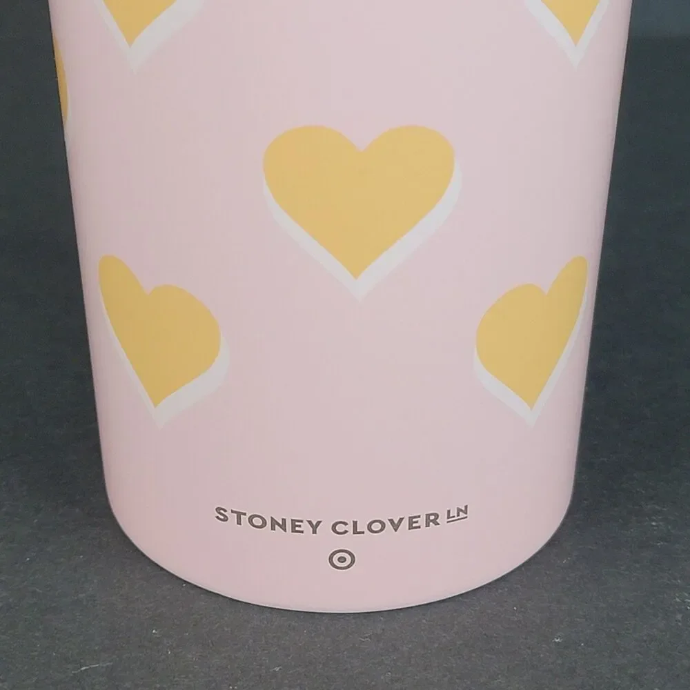 Stoney Clover Lane x Target Hearts Tumbler Stainless Steel 23oz Pink Yellow Lid